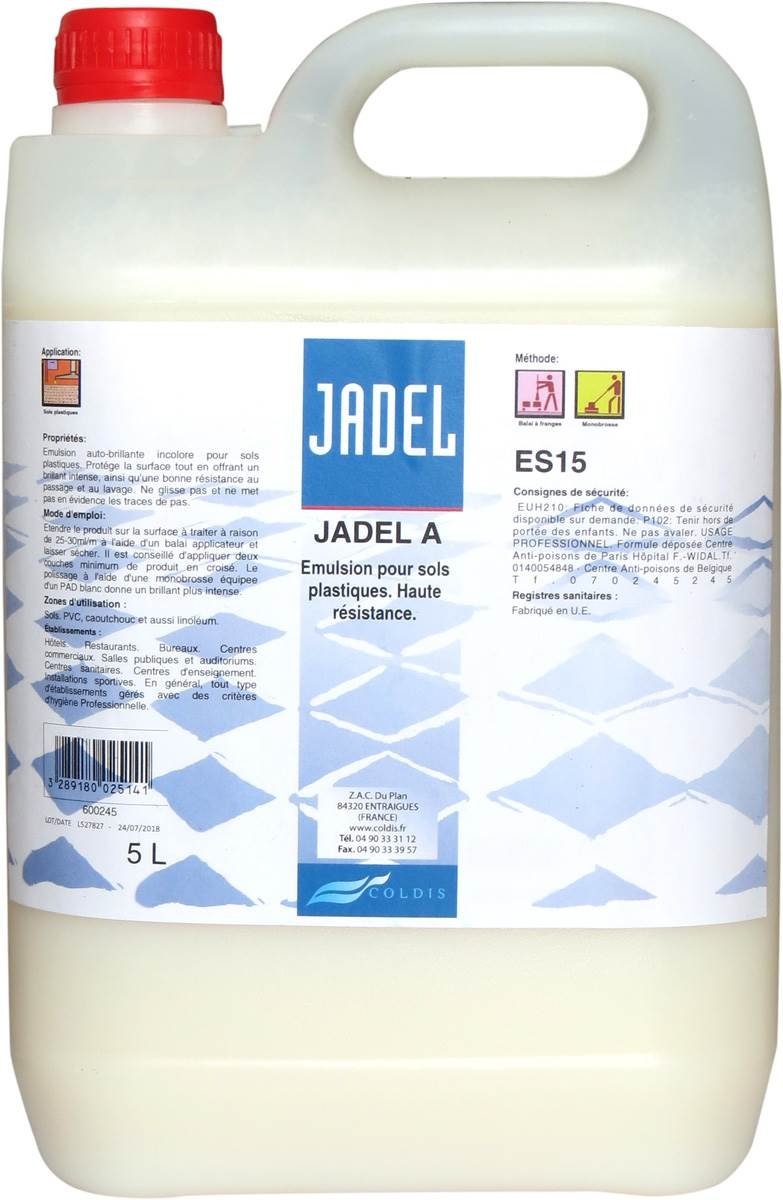 Auto-lustrant pour sols durs et plastiques Jadel 5L - Clean Equipements