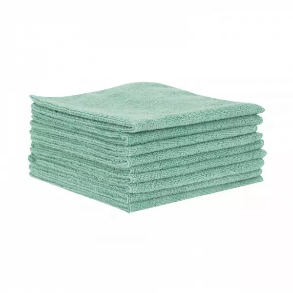 Lavette microfibre multi - usages PREMIUM 300 g/m² - 38x38cm - en lot x5 - verte - Clean Equipements