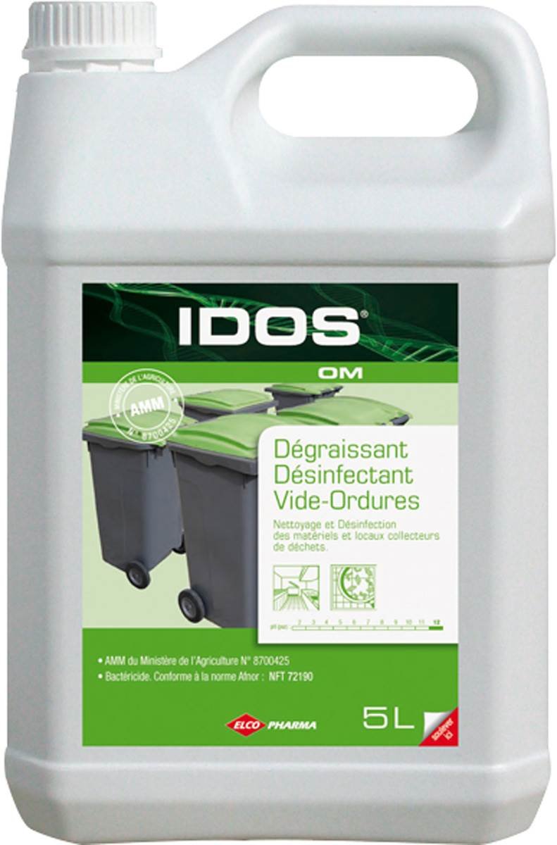 Detergent Dégraissant Désinfectant Vide-Ordures IDOS OM Pin 5L - Clean Equipements